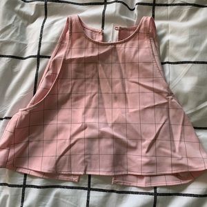 American Apparel Grid Print Crop
